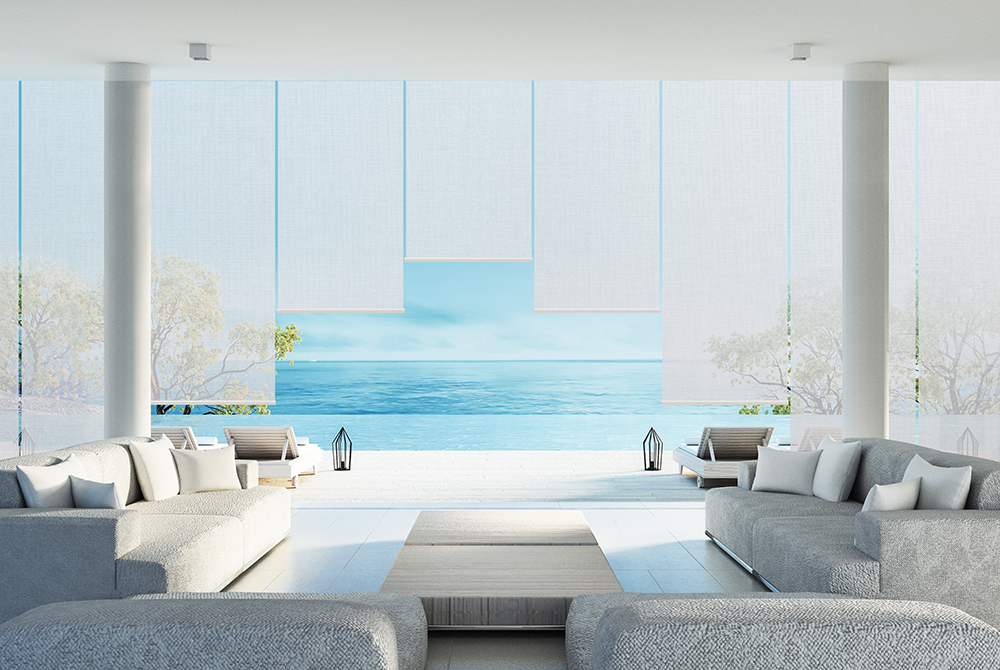 Beach living on Sea view / 3d rendering